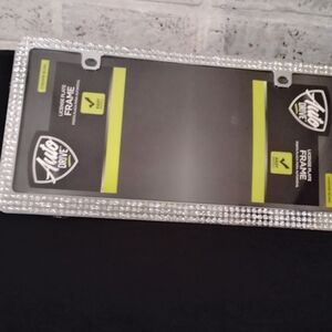 Auto Drive Sparkling License Plate Frame - Silver